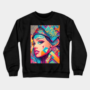 Woman In Urban WallStyle - AI Art Crewneck Sweatshirt